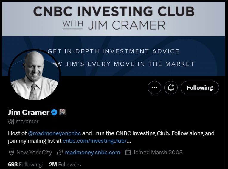 CNBC 짐 크레이머, “미스터 비트코인 곧 크게 추락할 것” – 역으로 BTC가 저점에 다다랐다는 뜻일까?